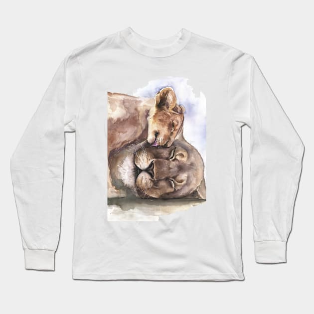 Lions #3 Long Sleeve T-Shirt by Kira Balan